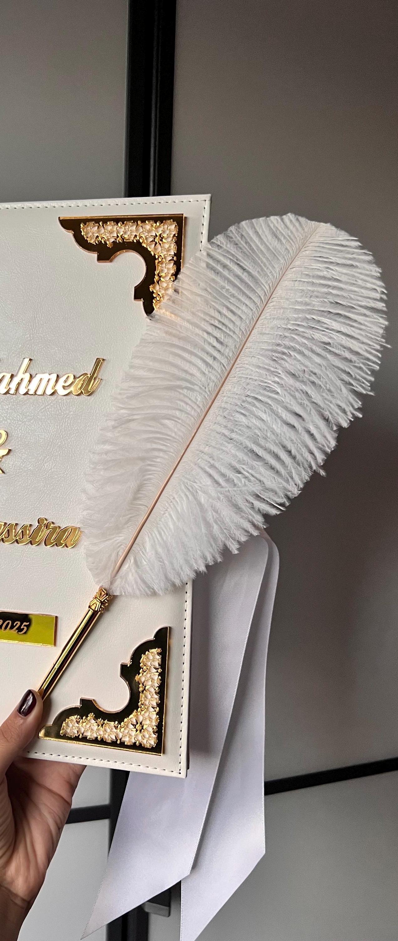 A4 velvet Nikkah booklet - lace wedding folder - personalised nikkah nama booklet - certificate holder