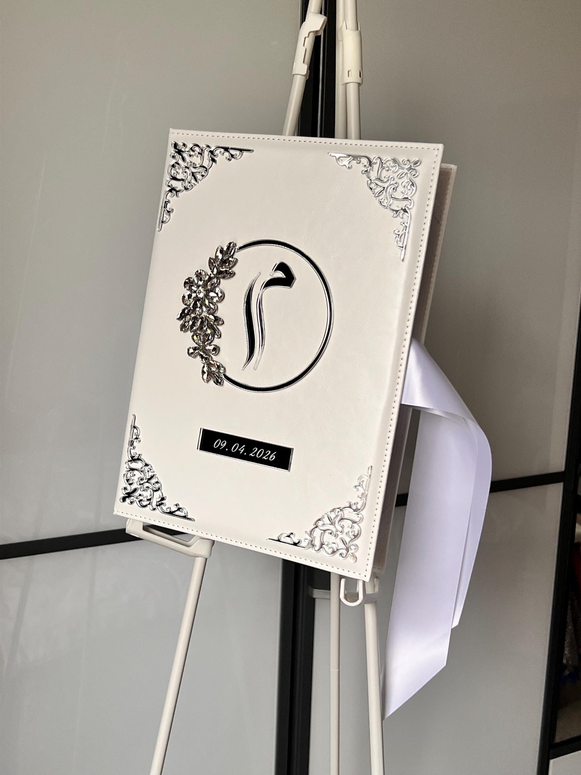 A4 velvet Nikkah booklet - wedding folder - personalised nikkah nama booklet - certificate holder - feather pen