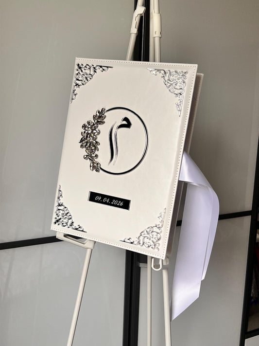 A4 velvet Nikkah booklet - wedding folder - personalised nikkah nama booklet - certificate holder - feather pen