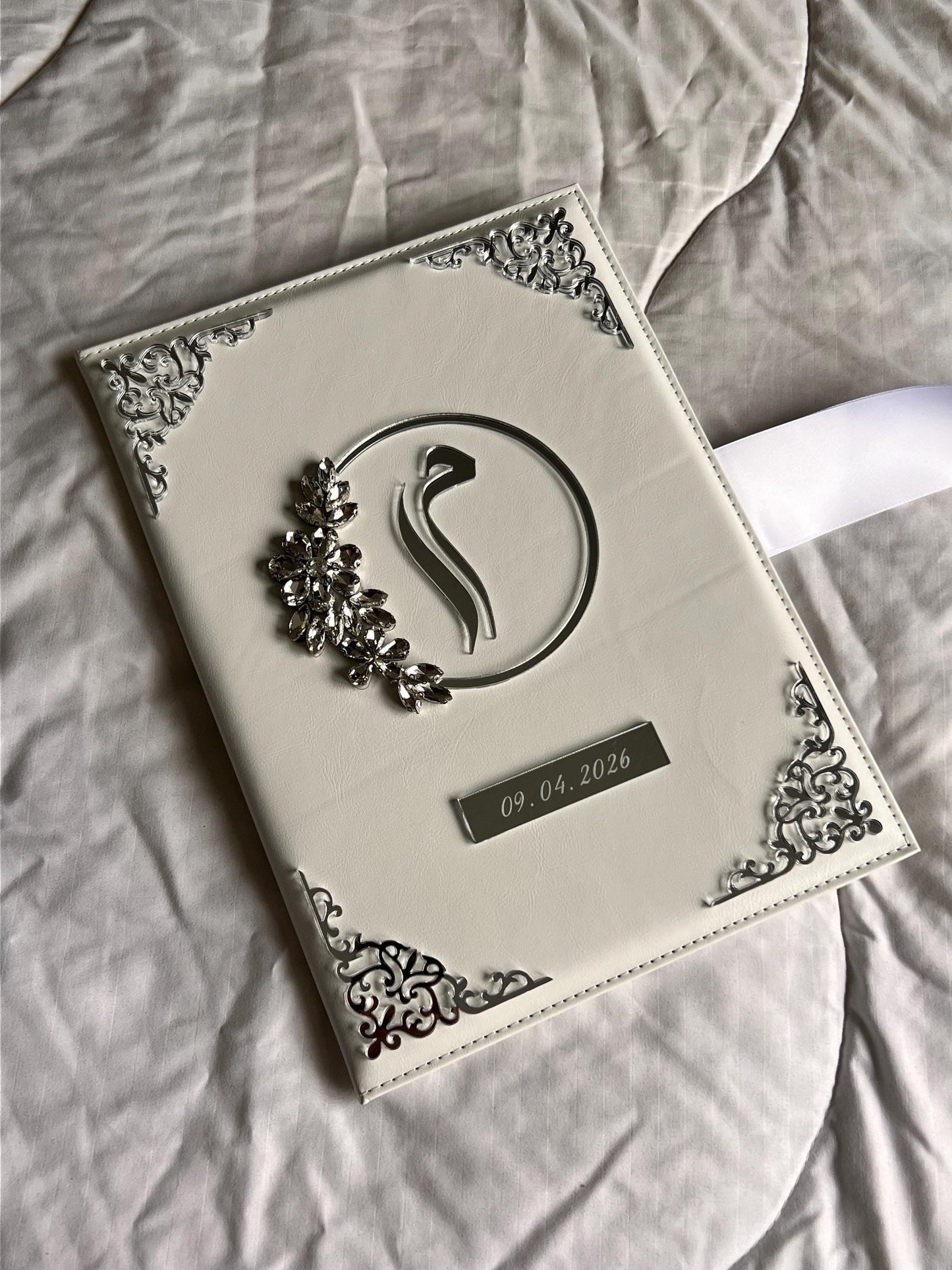 A4 velvet Nikkah booklet - wedding folder - personalised nikkah nama booklet - certificate holder - feather pen