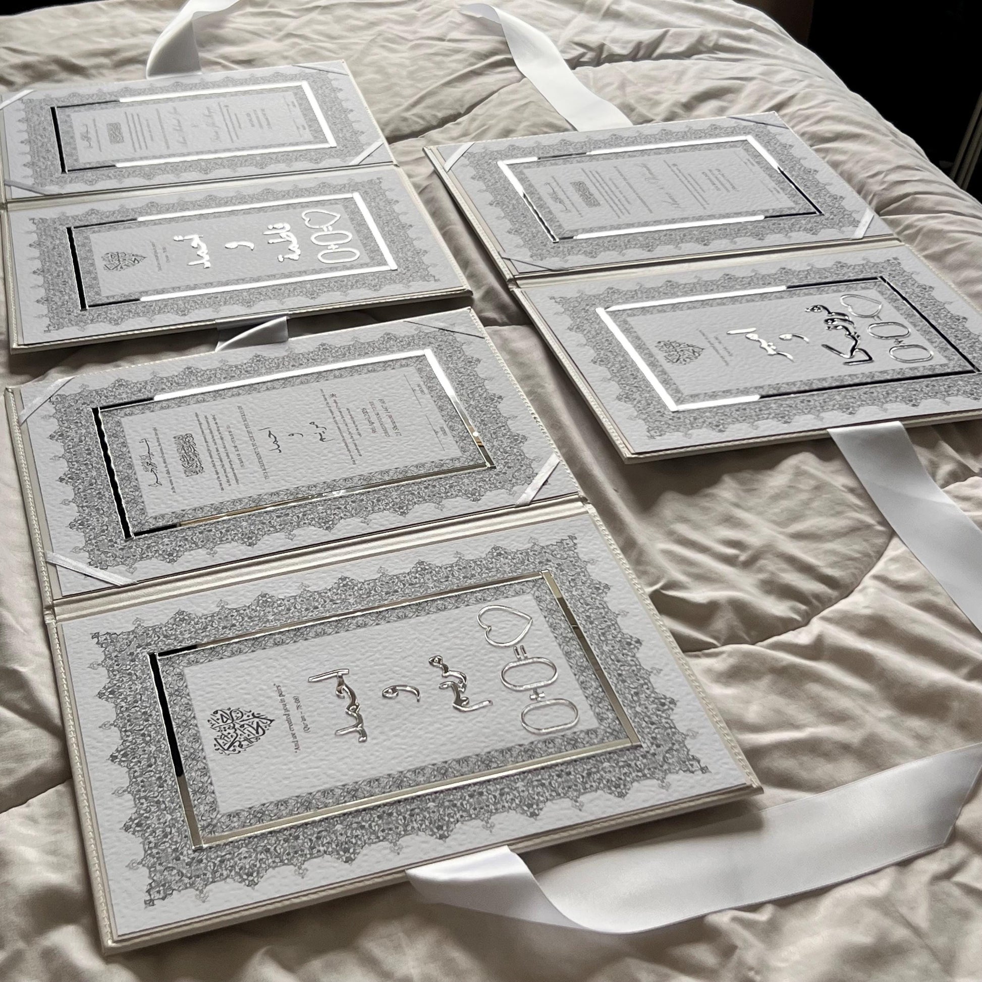 A4 velvet Nikkah booklet - wedding folder - personalised nikkah nama booklet - certificate holder - feather pen