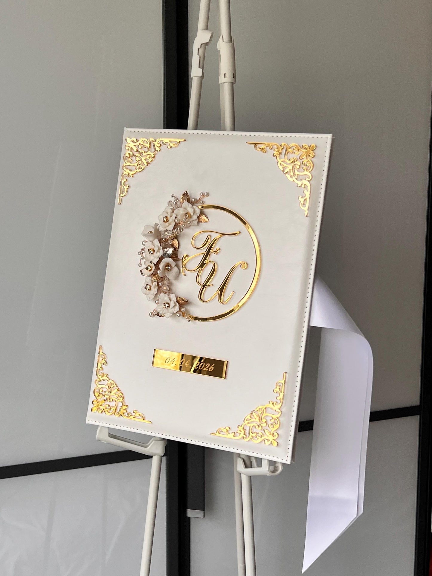 A4 velvet Nikkah booklet - wedding folder - personalised nikkah nama booklet - certificate holder - feather pen