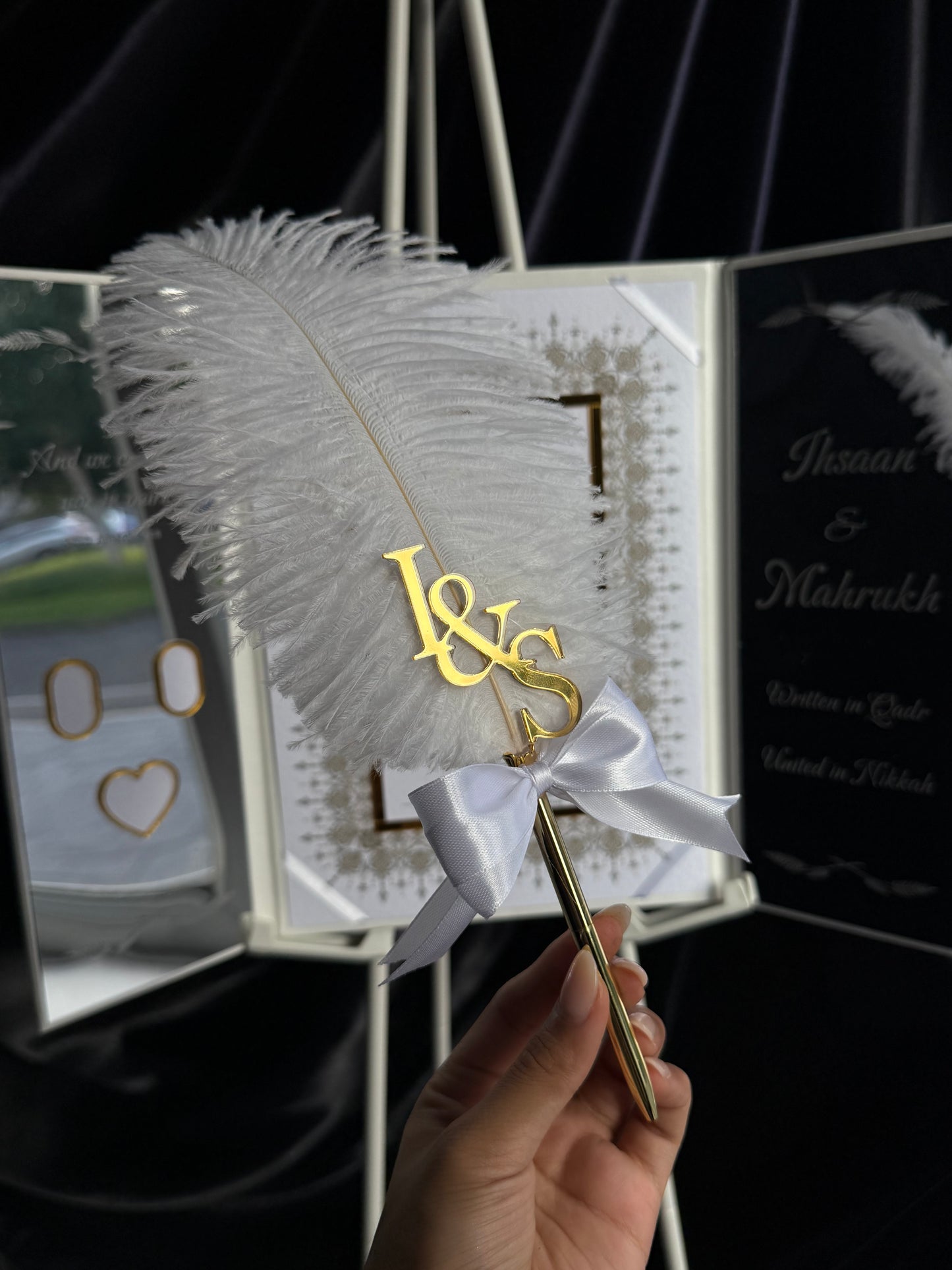 A4 Nikkah booklet - wedding folder - personalised nikkah nama booklet - certificate holder - feather pen