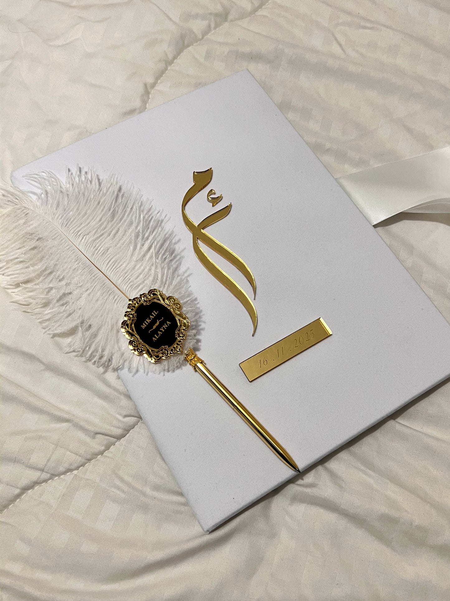 A4 booklet set - personalised wedding velvet folder - certificate holder - acrylic