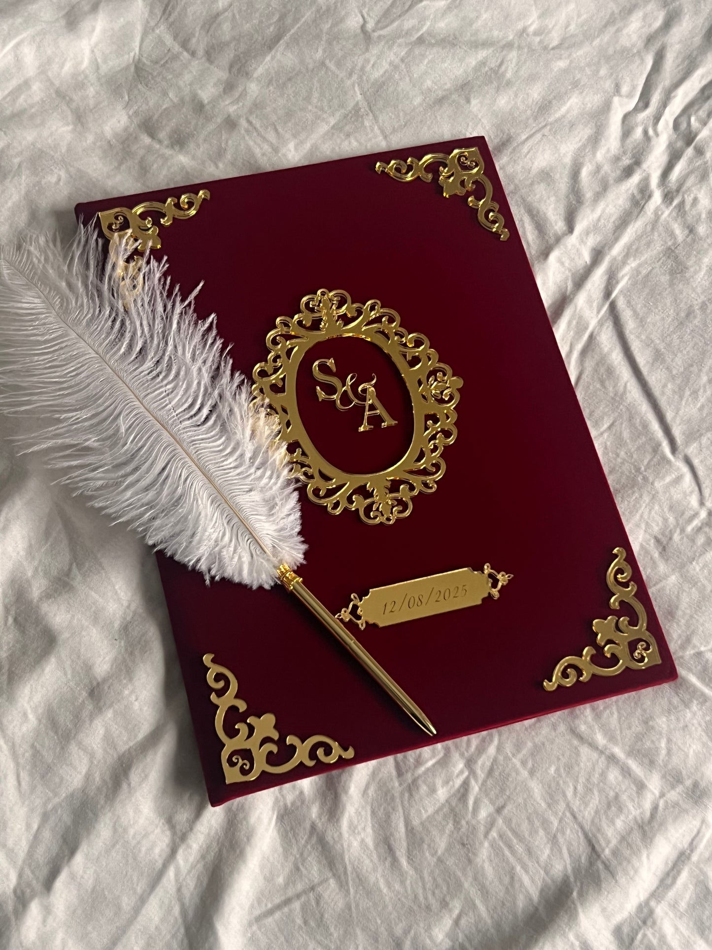 A4 velvet Nikkah booklet - personalised wedding folder - certificate holder