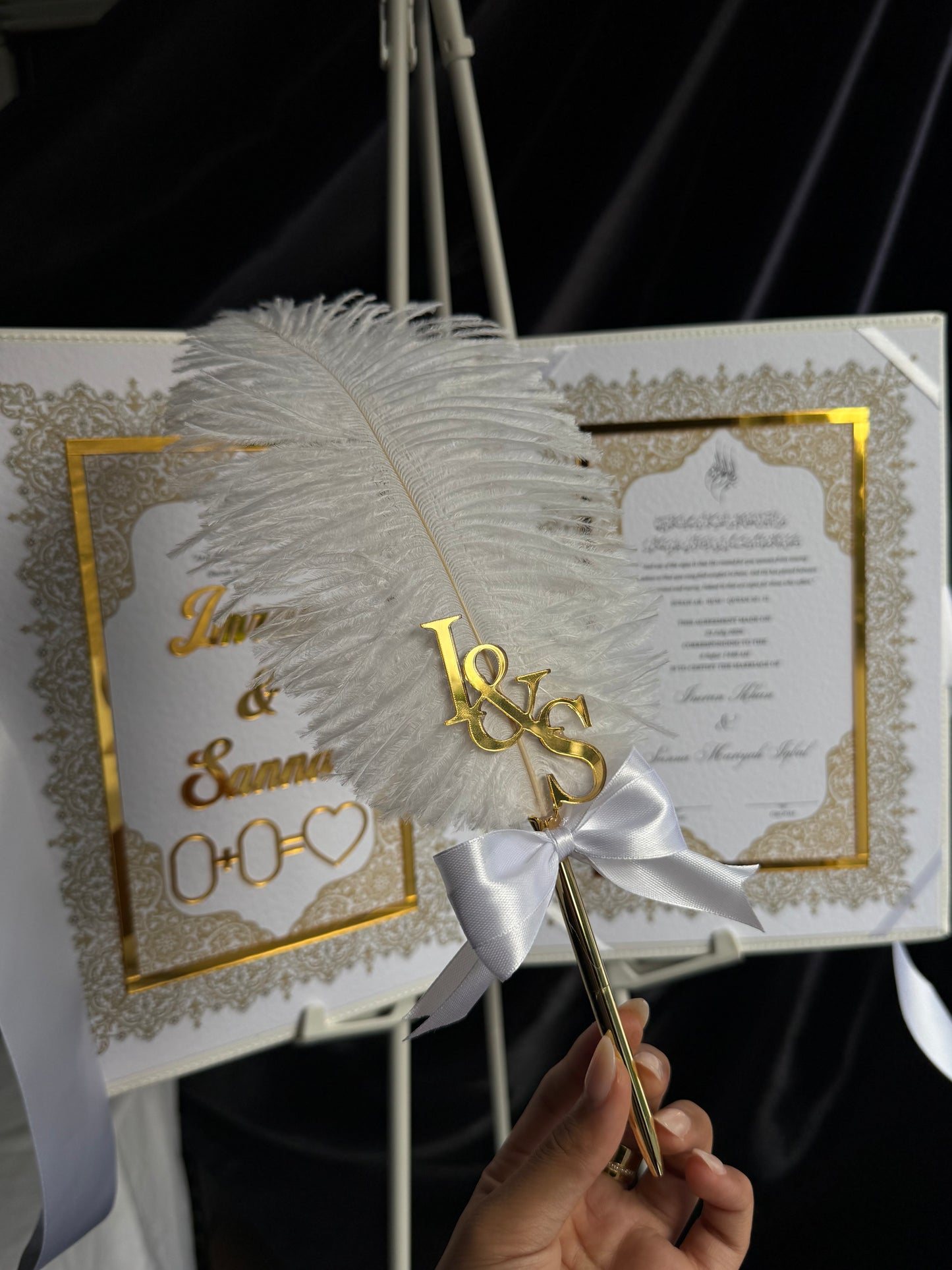 A4 Nikkah booklet - wedding folder - personalised nikkah nama booklet - certificate holder - feather pen