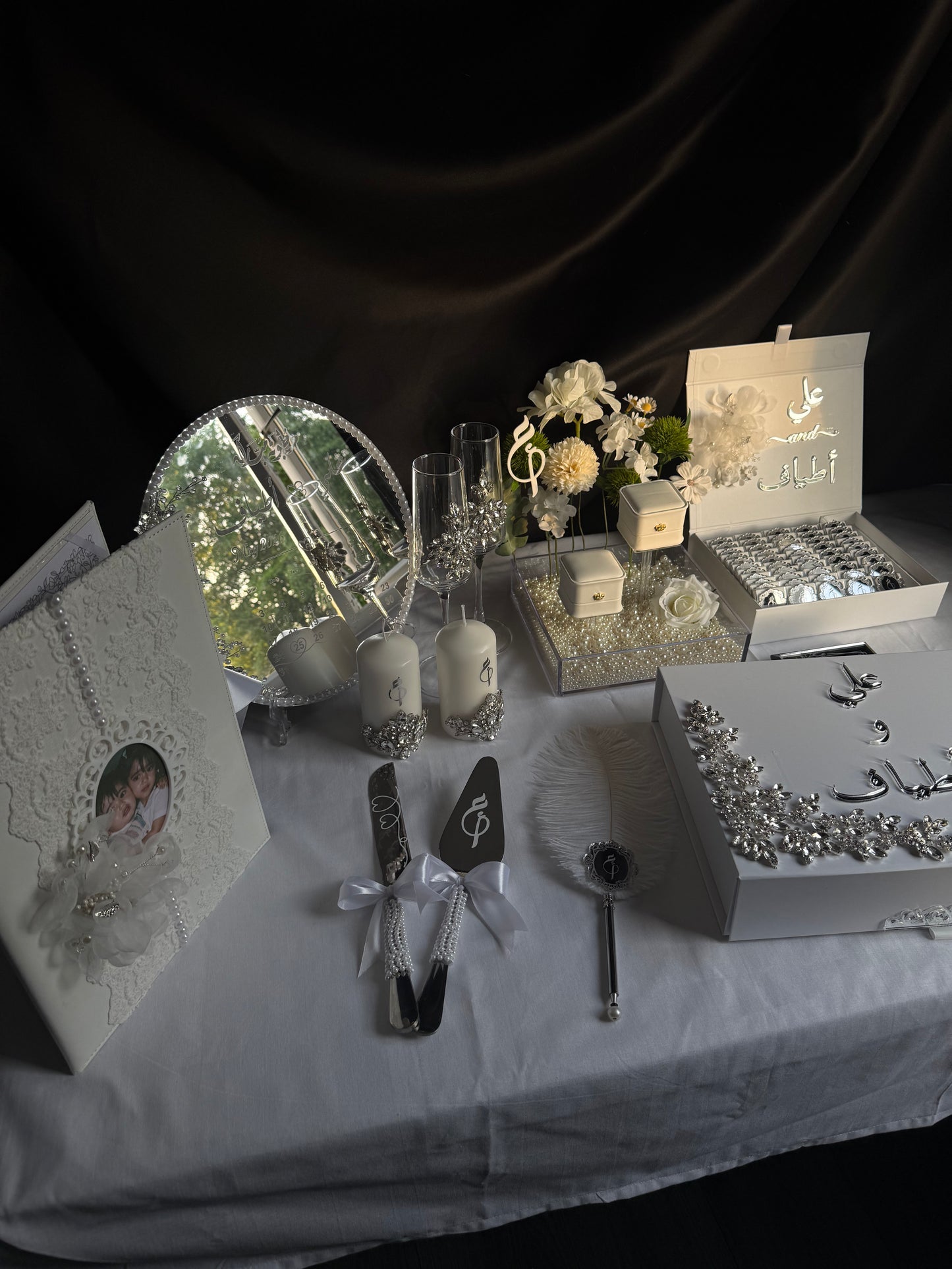 A4 Nikkah bundle - wedding folder - personalised nikkah nama booklet with rhinestones - certificate holder - feather pen