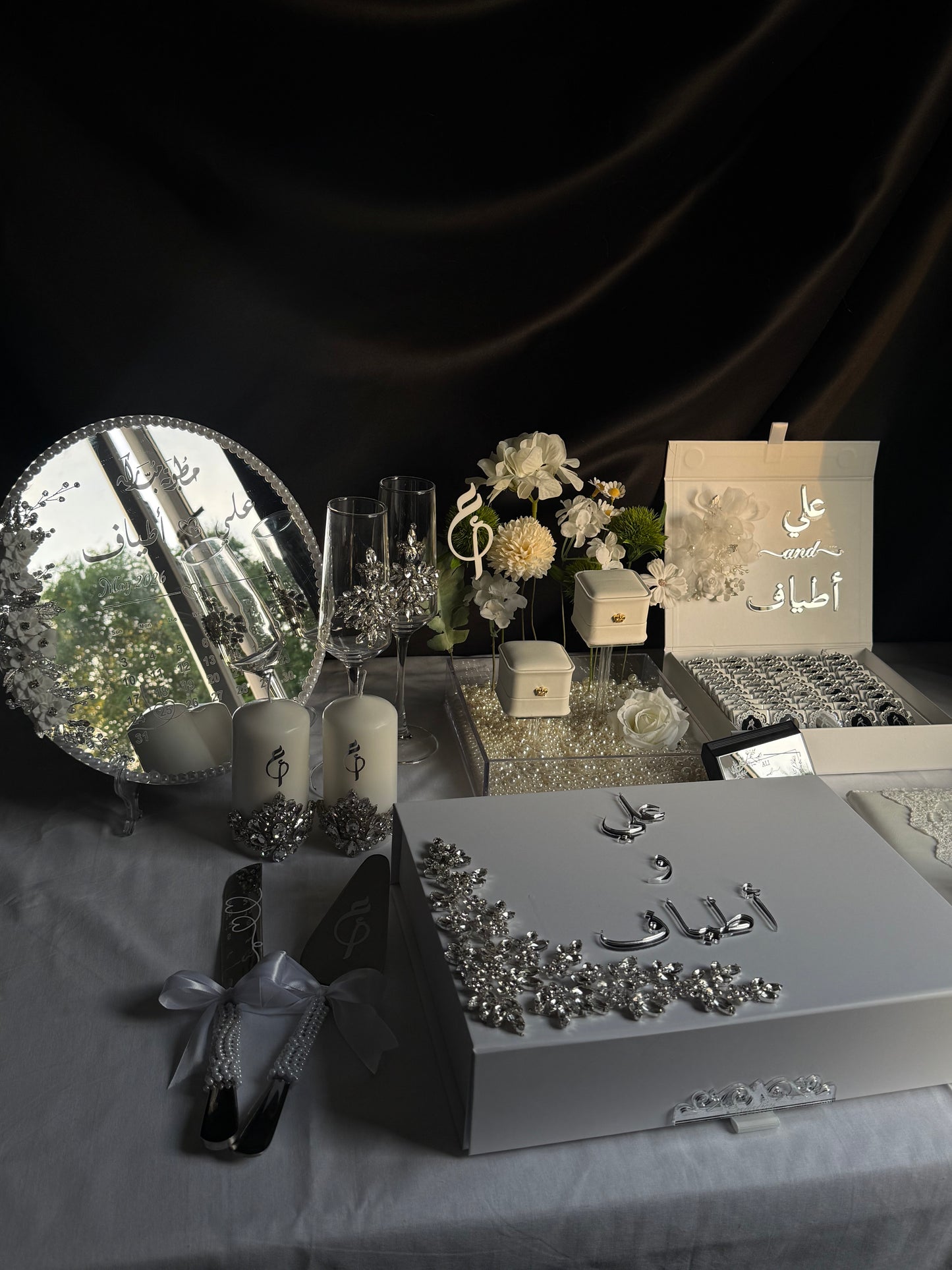 A4 Nikkah bundle - wedding folder - personalised nikkah nama booklet with rhinestones - certificate holder - feather pen