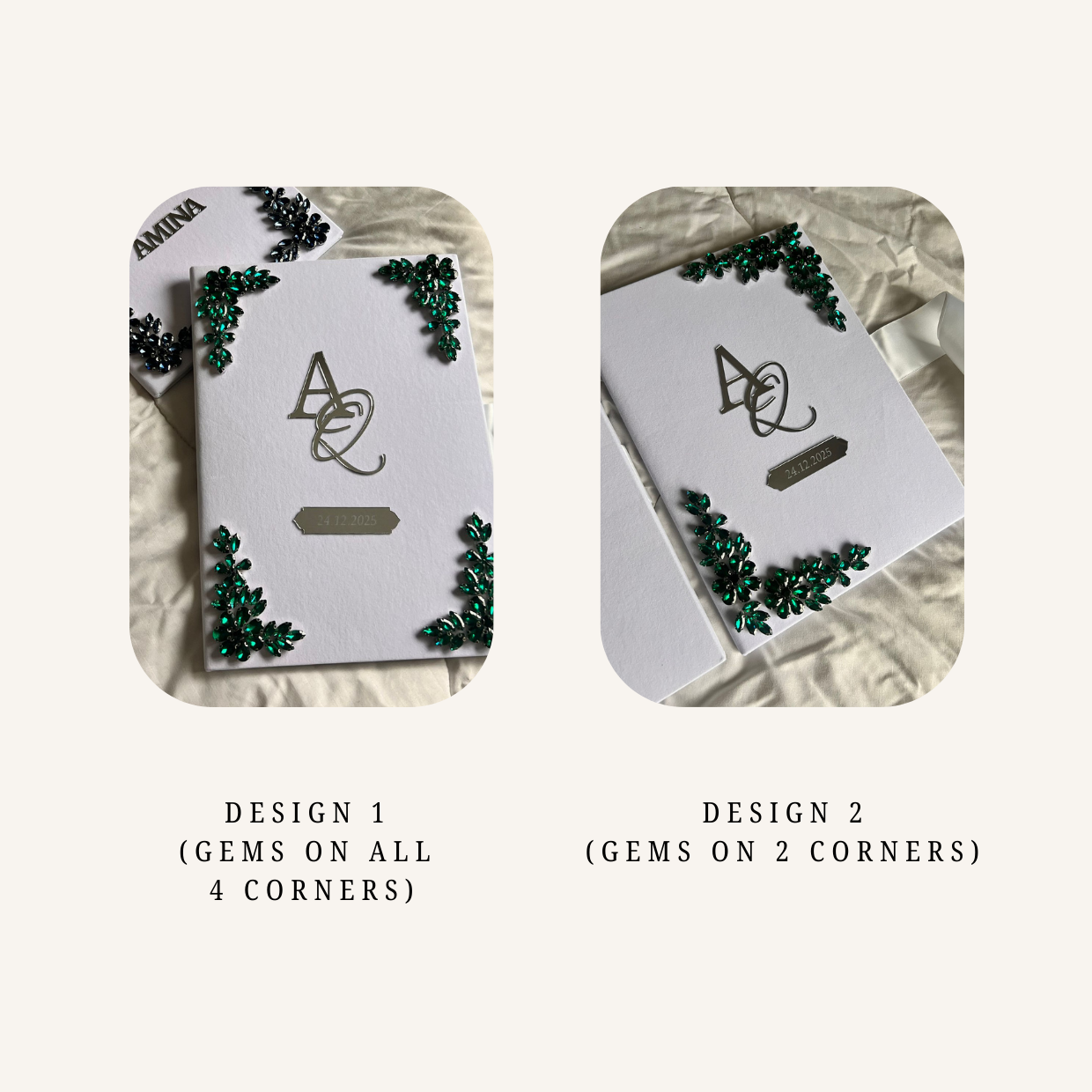 A4 velvet Nikkah booklet - wedding folder - personalised nikkah nama booklet - certificate holder - rhinestones