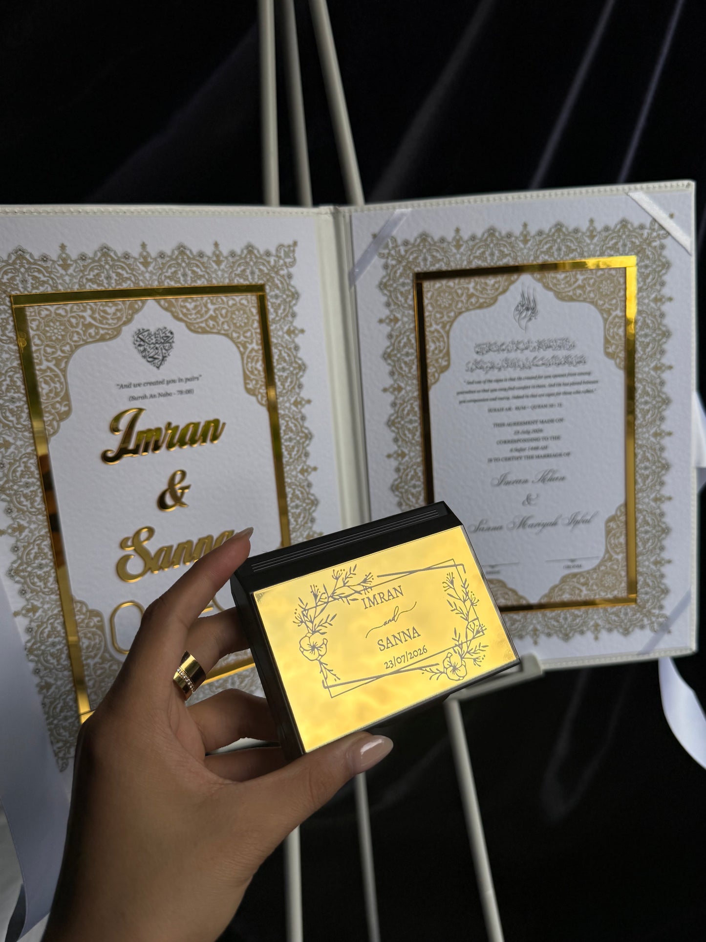 A4 Nikkah booklet - wedding folder - personalised nikkah nama booklet - certificate holder - feather pen