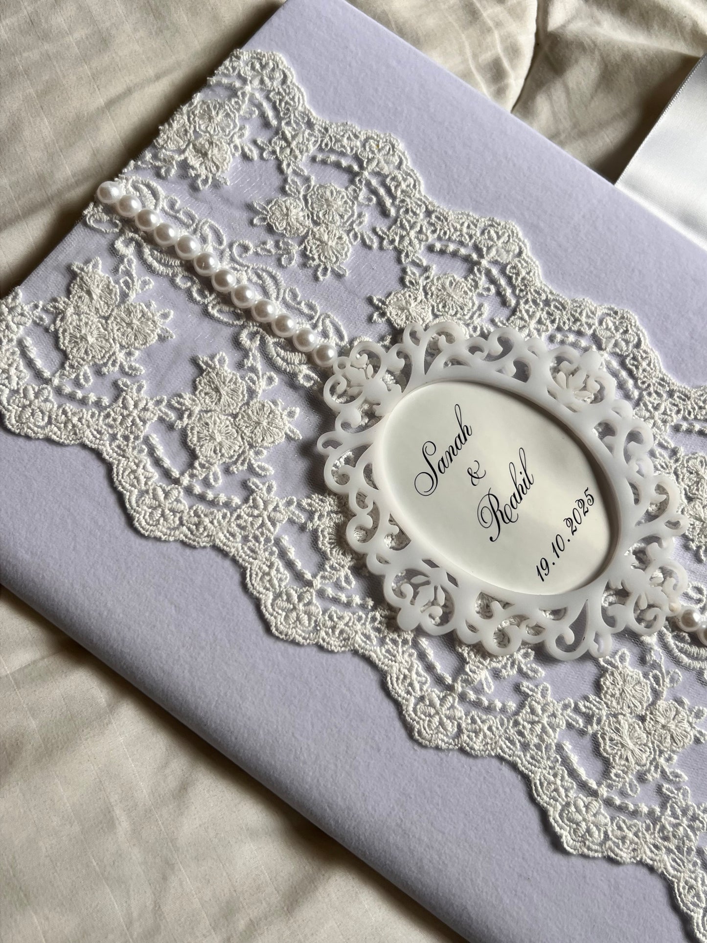 A4 Nikkah booklet - personalised wedding velvet folder - certificate holder - rhinestones