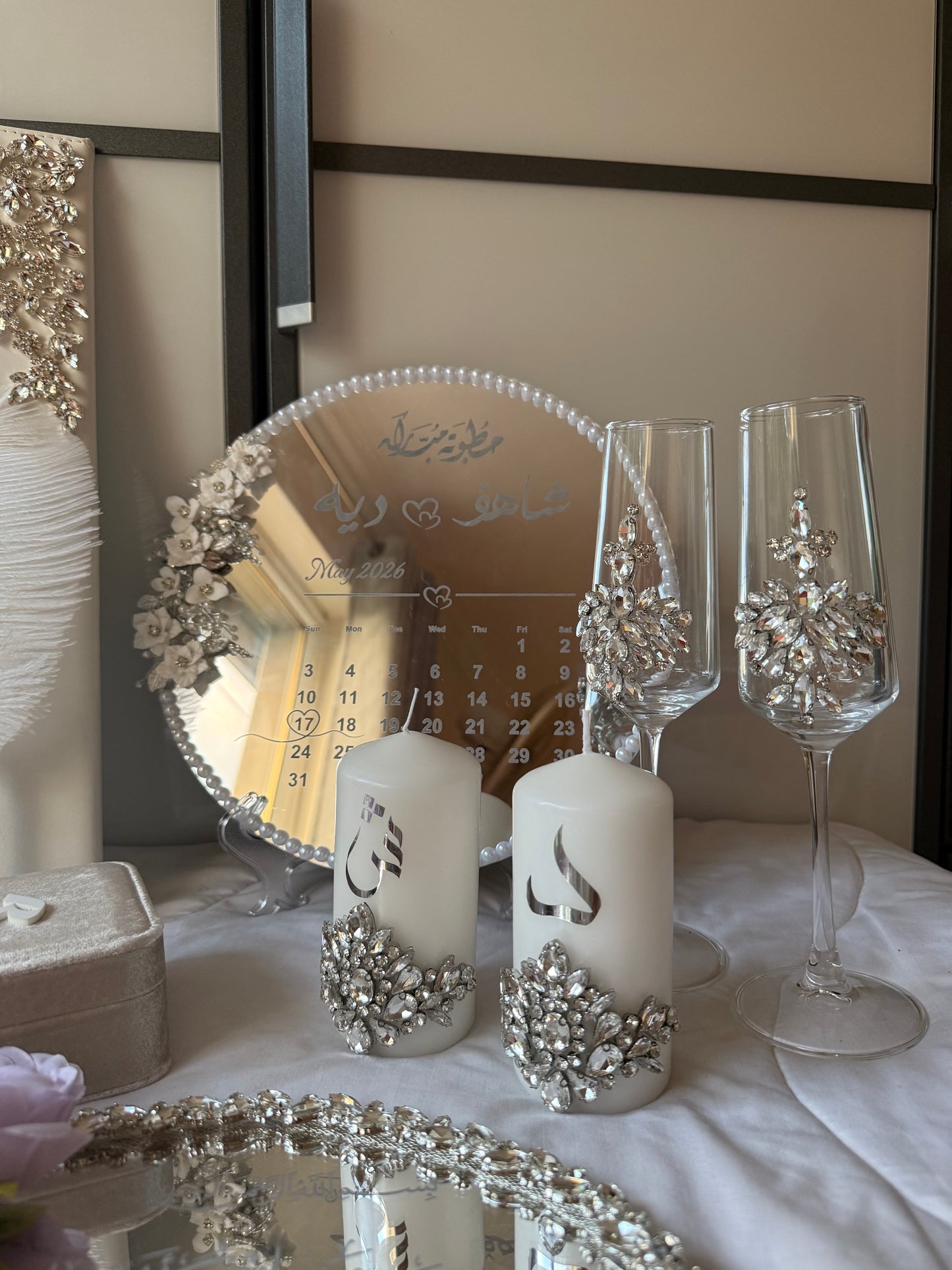 A4 Nikkah bundle - wedding folder - personalised nikkah nama booklet with rhinestones - certificate holder - feather pen