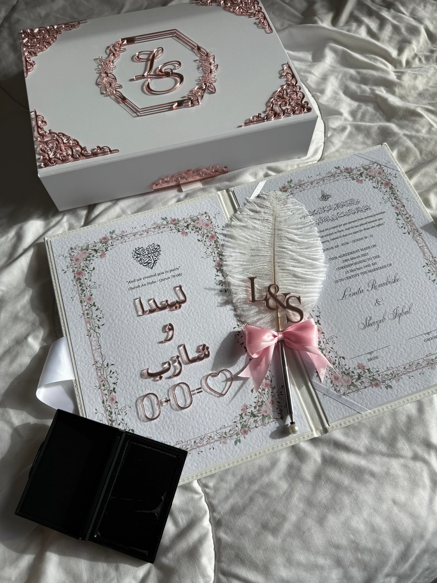A4 Nikkah Certificate ~ Feather Pen ~ Certificate folder ~ nikkah booklet - nikkah box