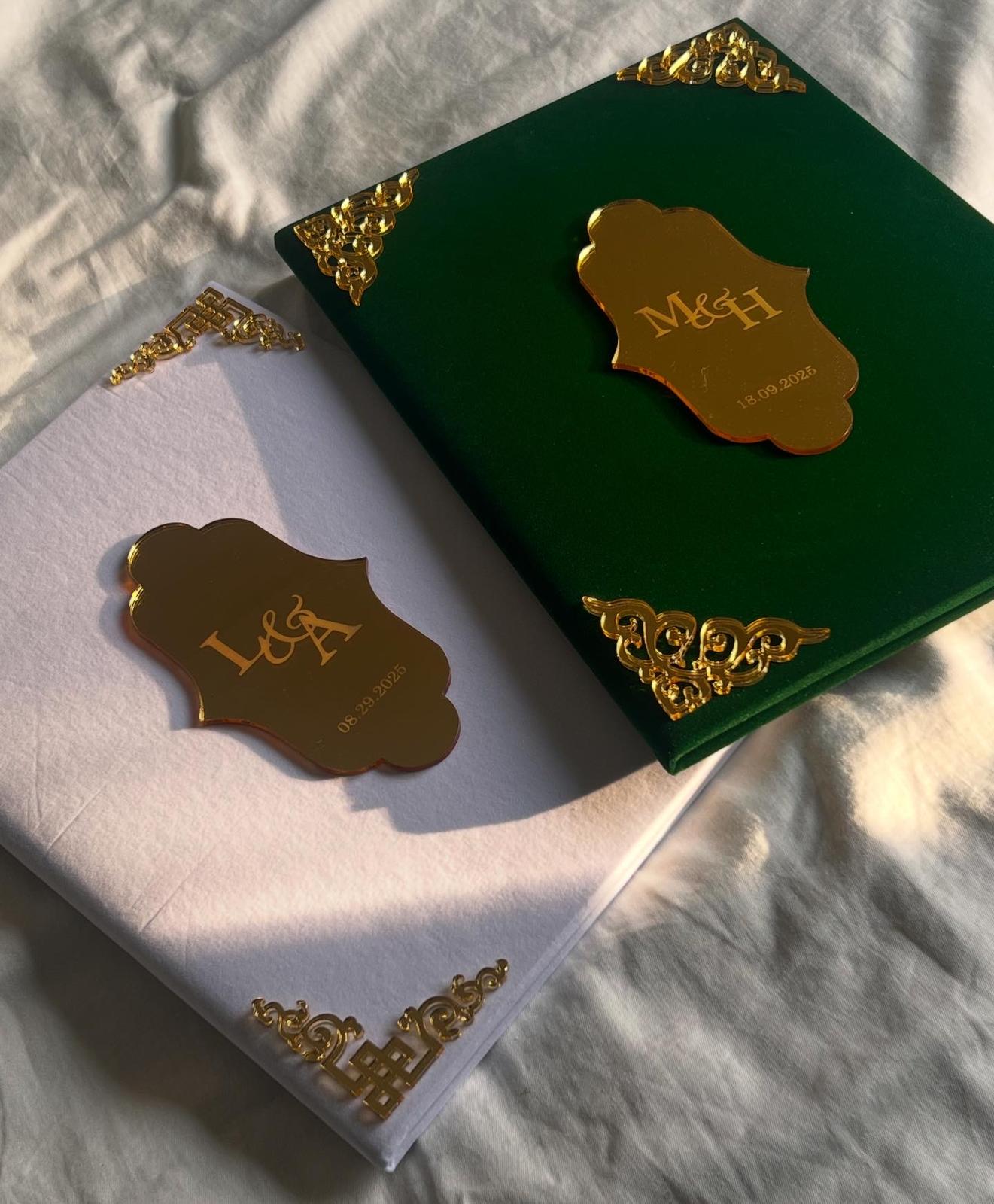 A4/A3 velvet Nikkah booklet - personalised wedding folder - certificate holder