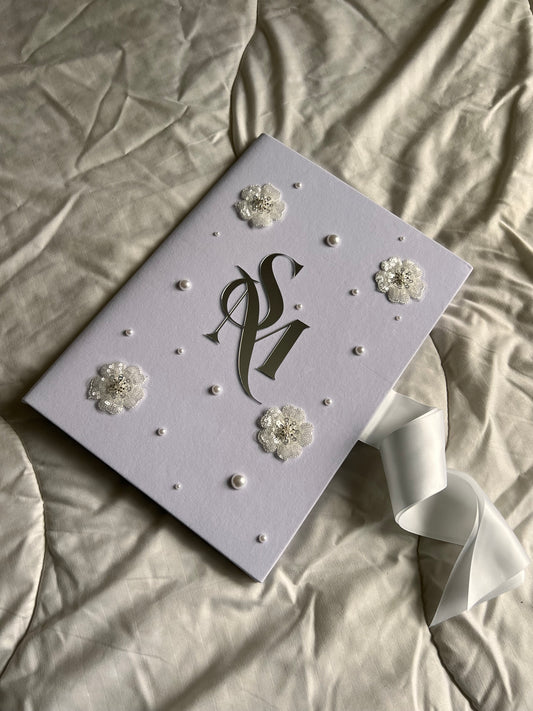 A4 Nikkah booklet - personalised wedding velvet folder - certificate holder - rhinestones