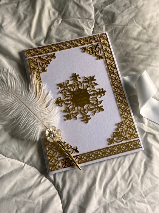 A4 velvet Nikkah booklet - wedding folder - personalised nikkah nama booklet - certificate holder