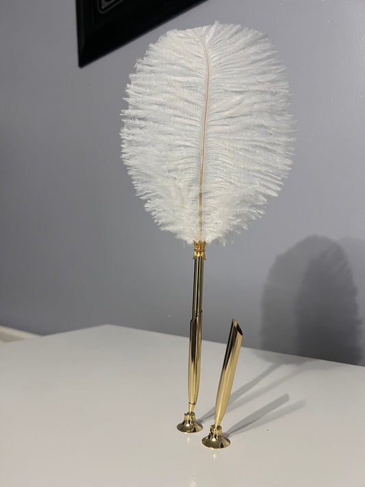 Feather pen, Ostrich feather pen ~ Peacock feather pen ~ Wedding pen