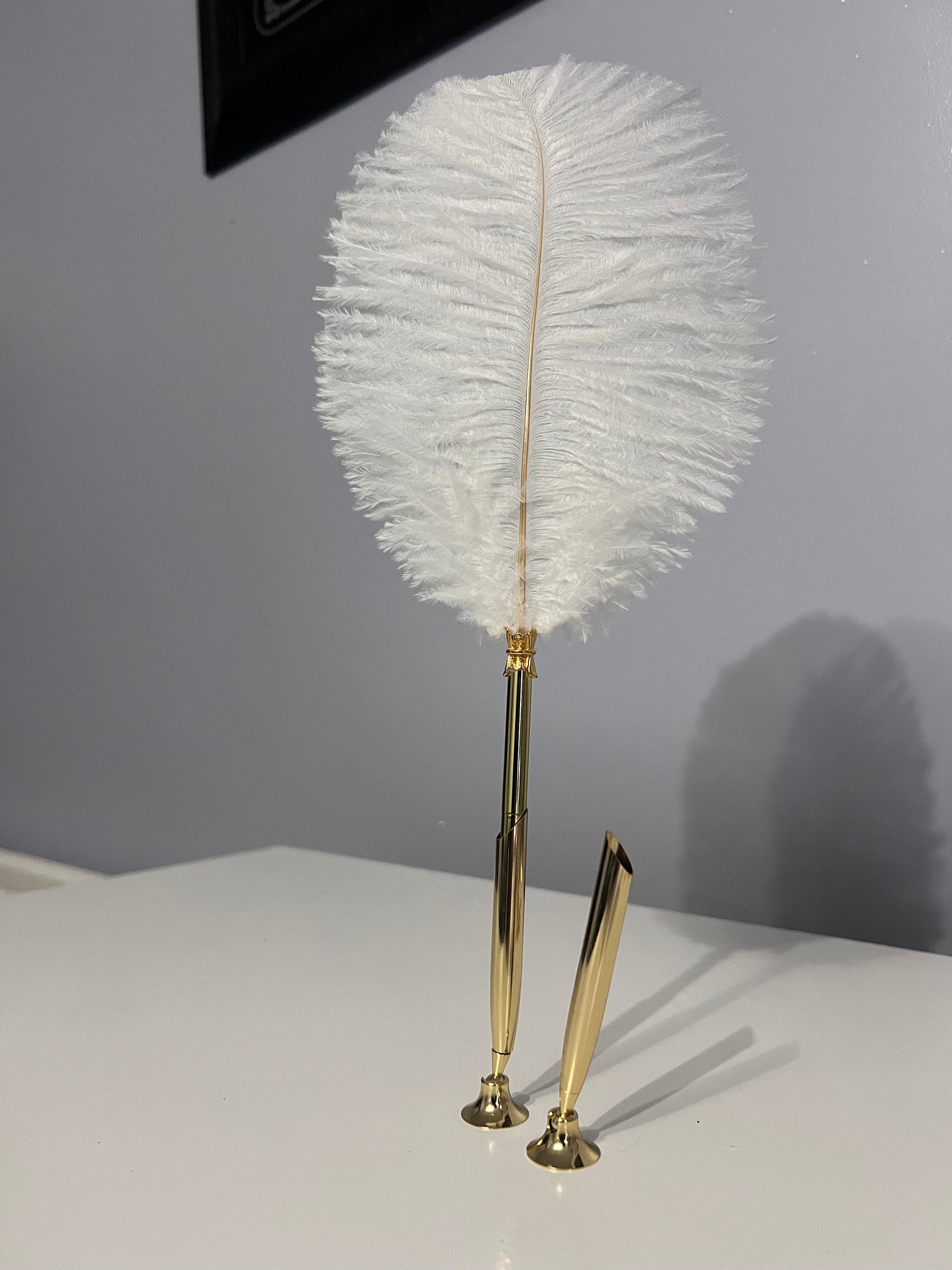 Feather pen, Ostrich feather pen ~ Peacock feather pen ~ Wedding pen