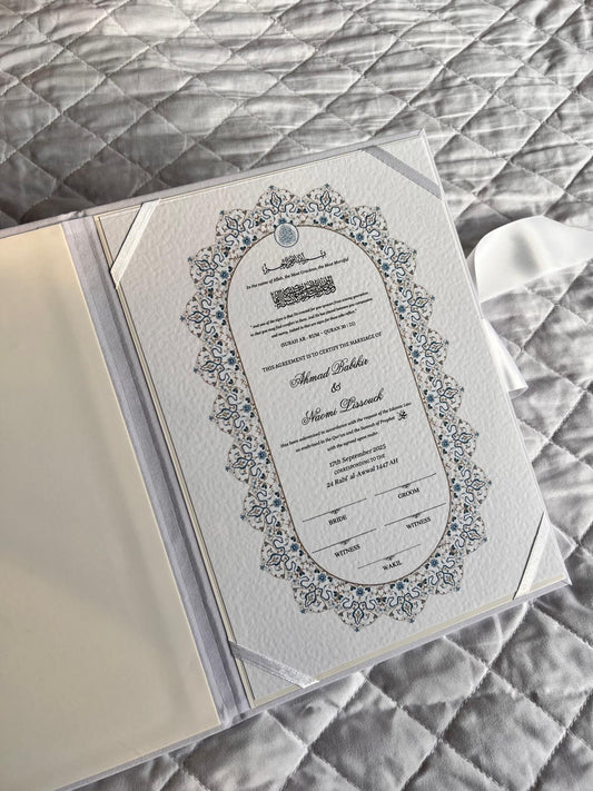 A4/A3 nikkah certificate - feather pen - folder - wedding certificate