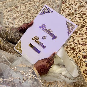 A4 velvet Nikkah booklet - personalised wedding folder - certificate holder