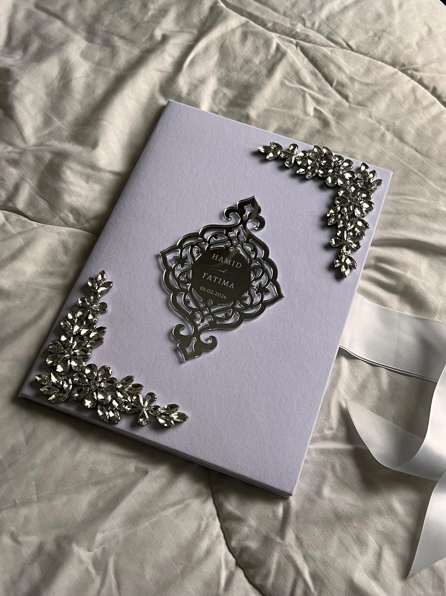 A4 velvet Nikkah booklet - wedding folder - personalised nikkah nama booklet - certificate holder