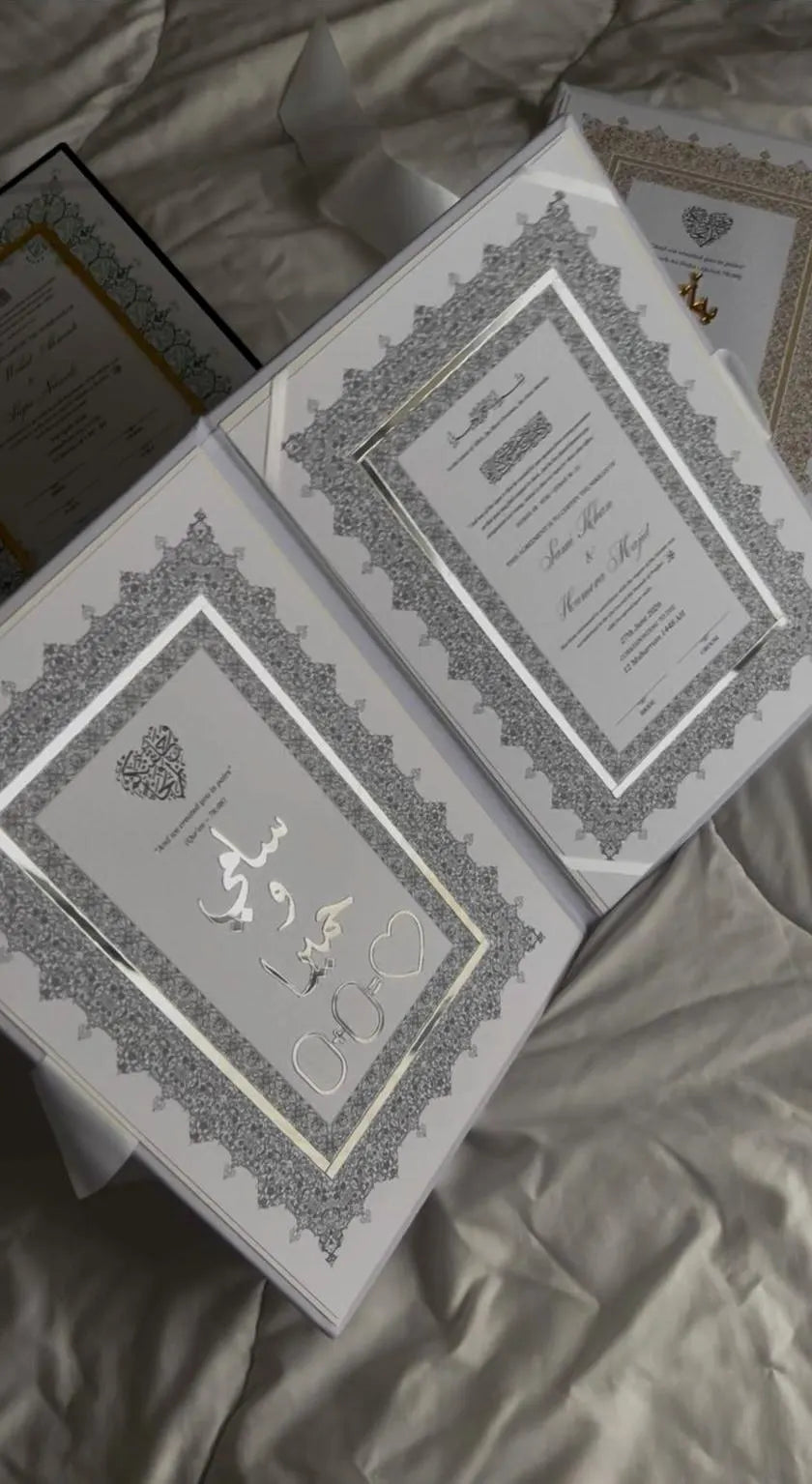 A4 velvet Nikkah booklet - wedding folder - personalised nikkah nama booklet - certificate holder