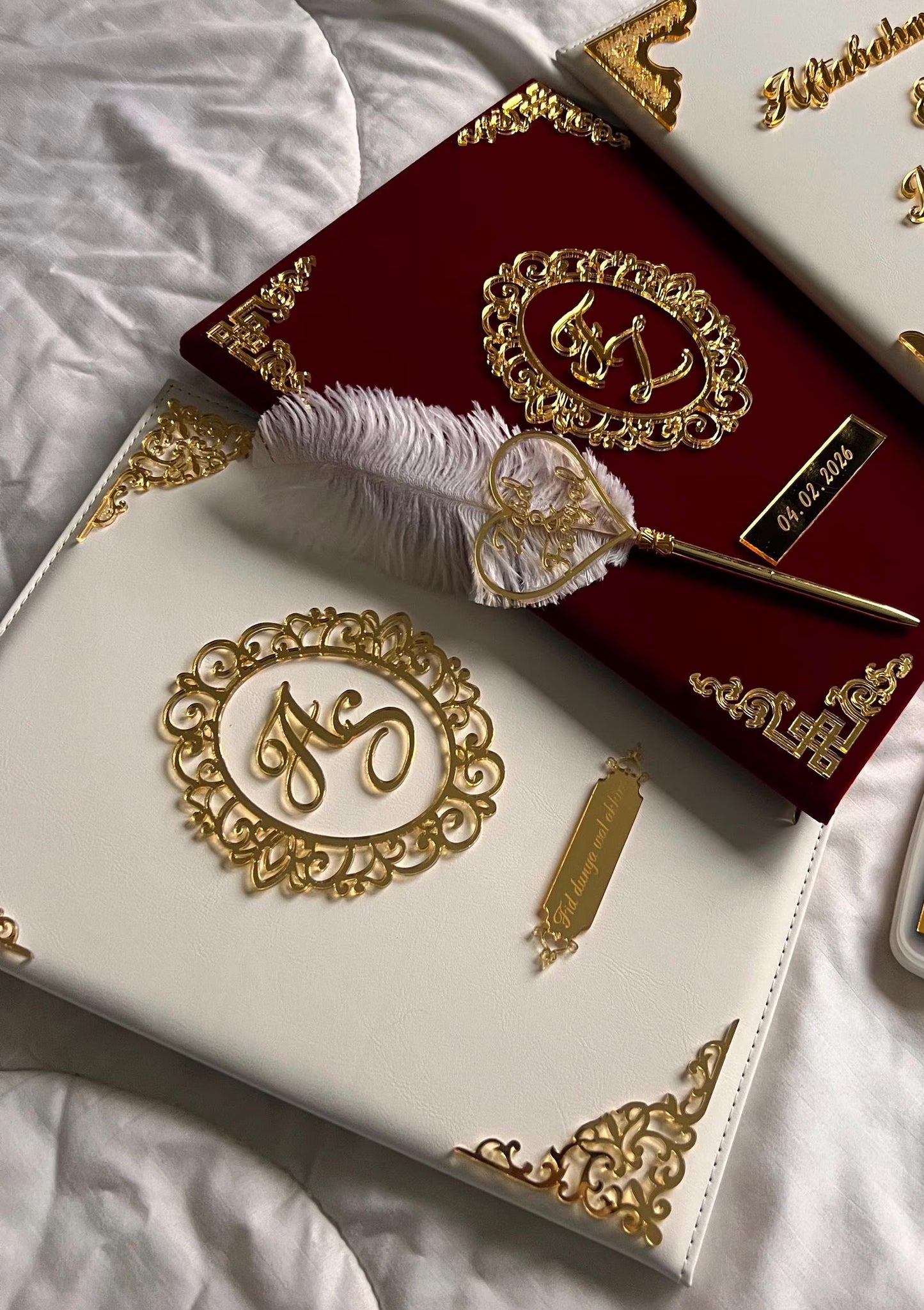 A4 Nikkah booklet - wedding folder - personalised nikkah nama booklet - certificate holder - feather pen